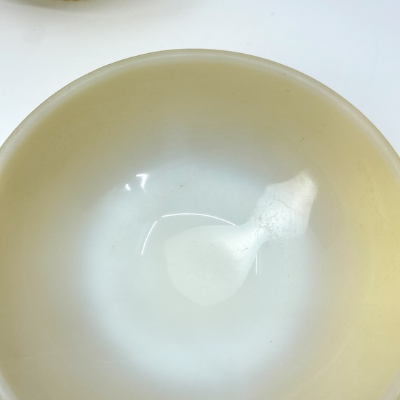 Pair of (2) Fire King Mustard Yellow Ribbed Bottom Soup Cereal Bowls - Picture 6 of 11